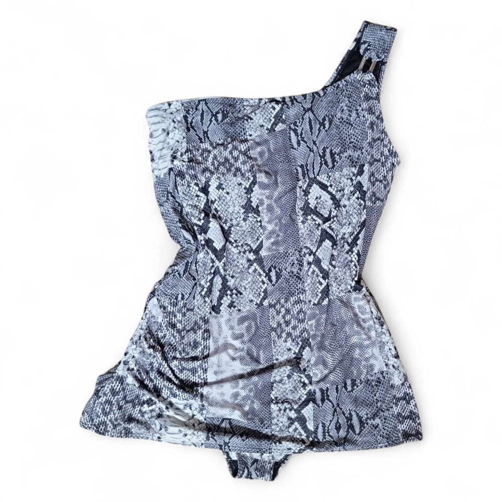 Michael Kors Patchwork Snakeskin One Shoulder Swi… - image 3